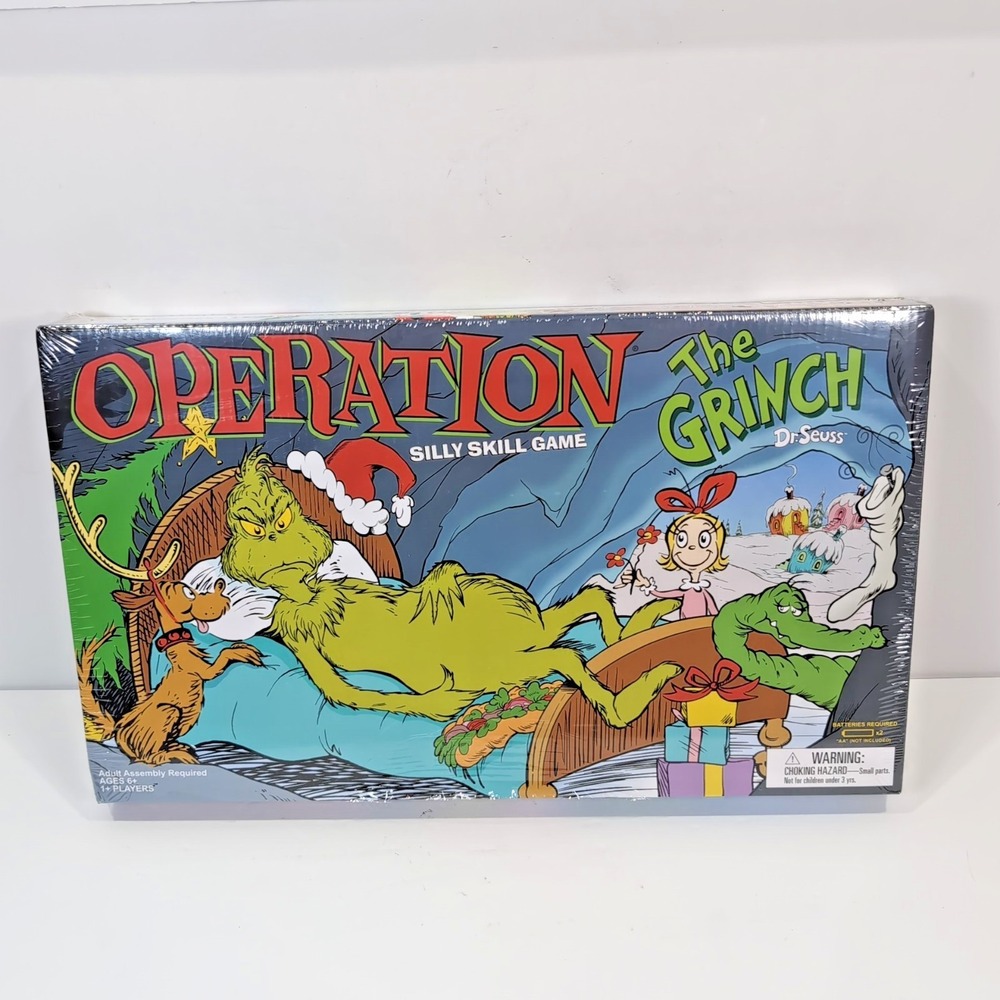 OPERATION The Grinch Silly Skill Board Game Classic Dr. Seuss Art Christmas New